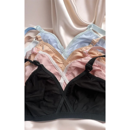 Truekind® Pack Of 4 Classy Brief Comfortable Cotton Non Padded Bra 🎁
