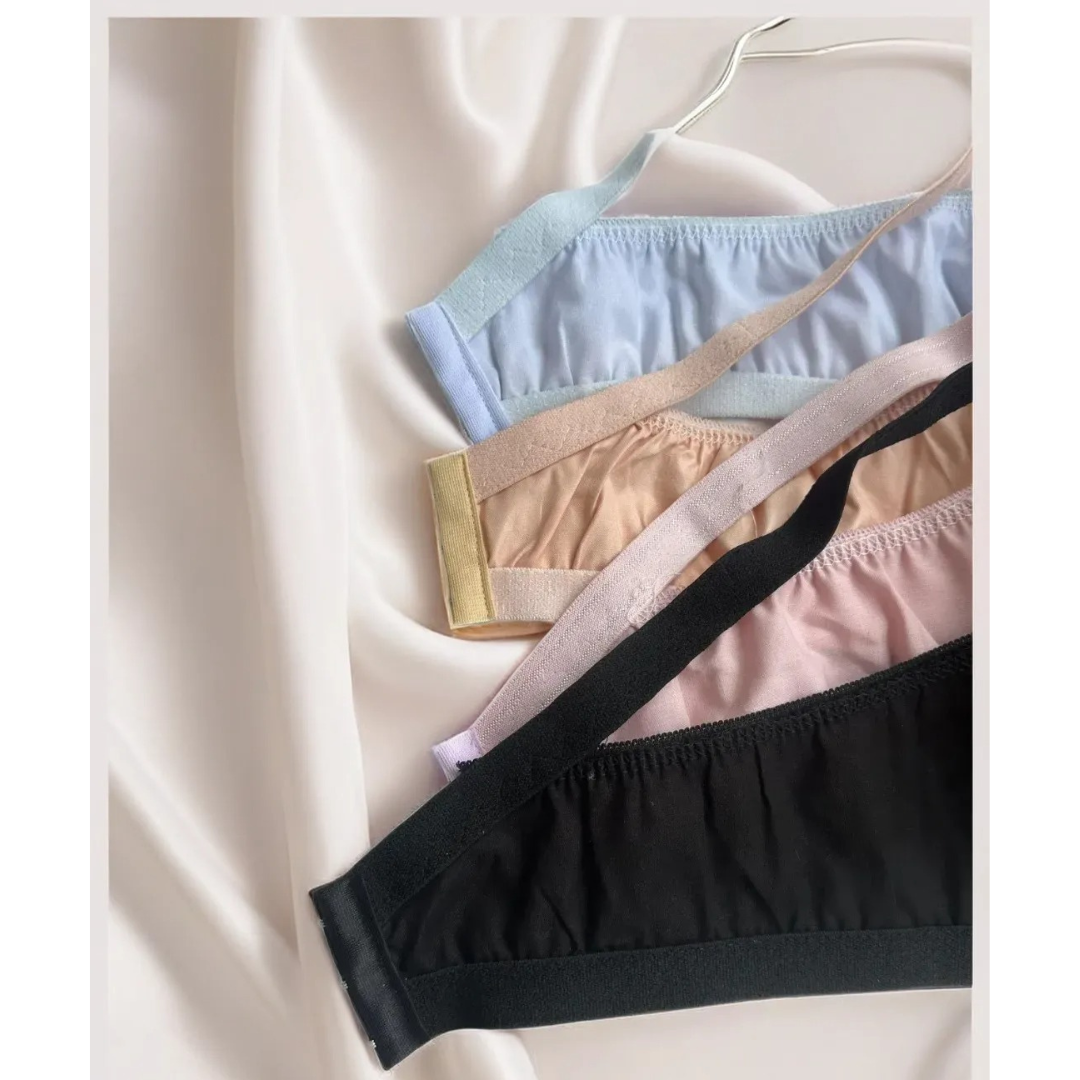 Truekind® Pack Of 4 Classy Brief Comfortable Cotton Non Padded Bra 🎁