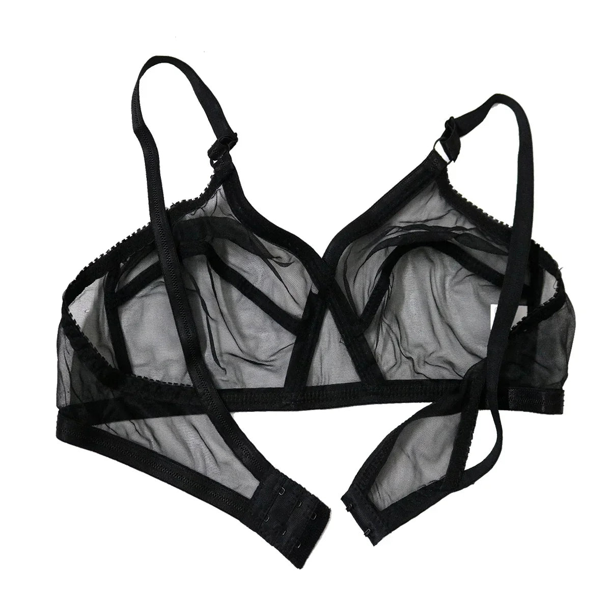 Truekind® Pack of 2 Non-Padded & Non-Wired Cotton Full Cover Full Net Transparent Bra 🎁