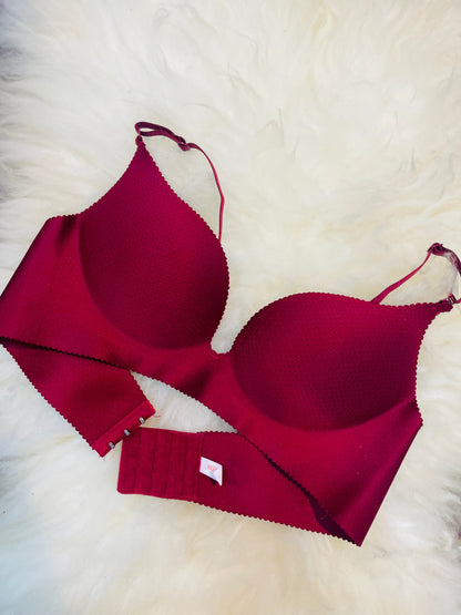 Truekind® Imported Seamless Padded Push-up Bra - Maroon Edition 🎁