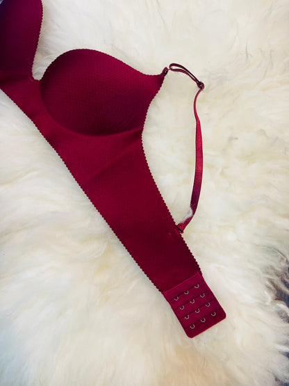 Truekind® Imported Seamless Padded Push-up Bra - Maroon Edition 🎁
