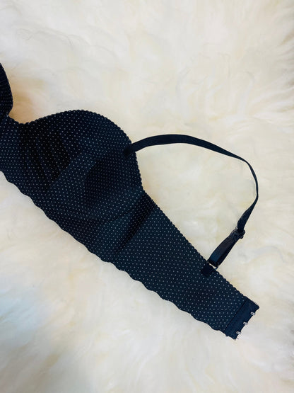 Truekind® Imported Seamless Floral Pattern Padded Bra – Black Edition 🎁