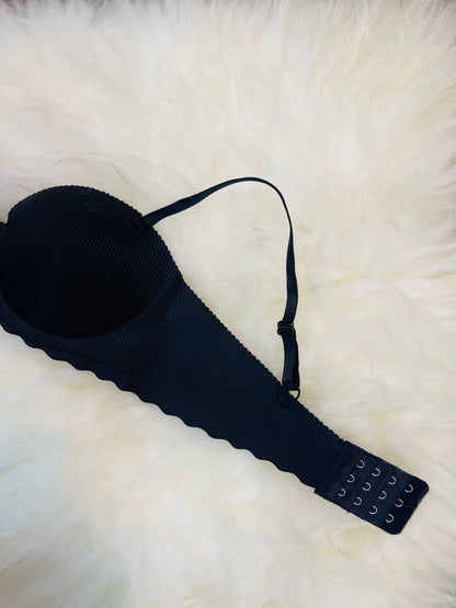 Truekind® Imported Seamless Floral Pattern Padded Bra – Black Edition 🎁