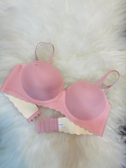 Truekind® Imported Seamless Floral Pattern Padded Bra – Pink Edition 🎁