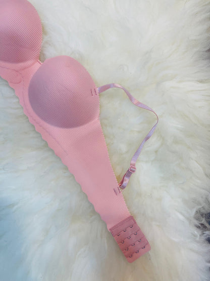 Truekind® Imported Seamless Floral Pattern Padded Bra – Pink Edition 🎁