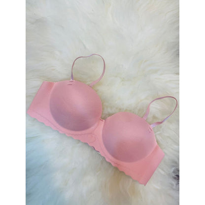 Truekind® Imported Seamless Floral Pattern Padded Bra – Pink Edition 🎁