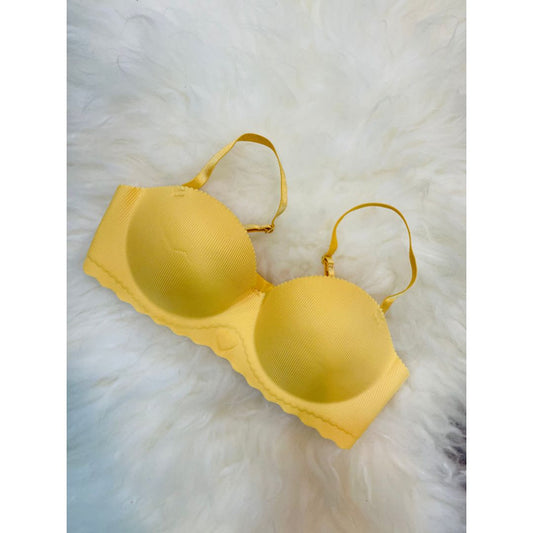 Truekind® Imported Seamless Floral Pattern Padded Bra – Yellow Edition 🎁